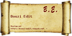 Boszi Edit névjegykártya